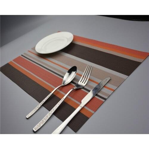 4pcs/Lot 11 Colors Table PVC Trivet Kitchen Table Bar Mat Table PVC Strip Placemats Table Decoration and Accessories J0810