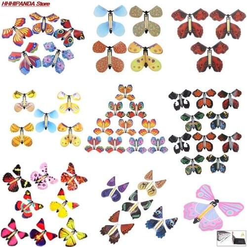 5/10pcs Magic Butterfly flying Card Toy with Empty Hands Butterfly Wedding Magic Props Magic Tricks Outdoor Toy Color Random