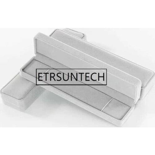 50pcs Classic Velvet Jewelry Box Grey/Royal Blue Flannel Long Chain Box Pendant Necklace Hand Chain Boxes Jewelry Packaging