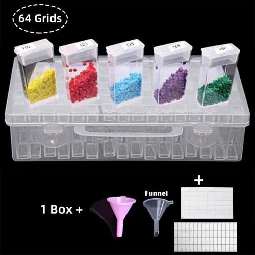 64/128pcs Bottles Diamond Painting Tools Accessories Storage Box Beads Container Diamond Embroidery Stone Mosaic Convenience Box