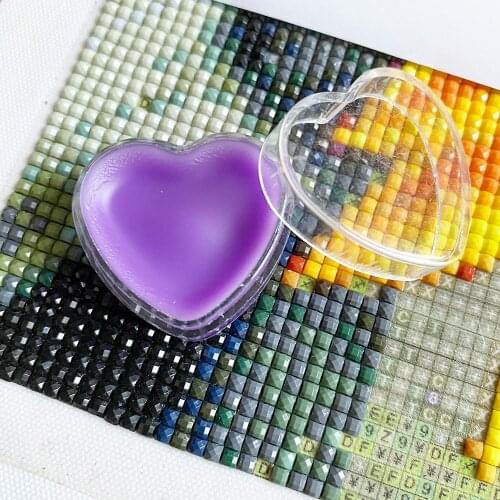 Diamond Painting Wax Heart Jar with Clay Mud for Point Drills Pen Jewels Picker Tool, 5D Painting with Diamonds Tools Accessory