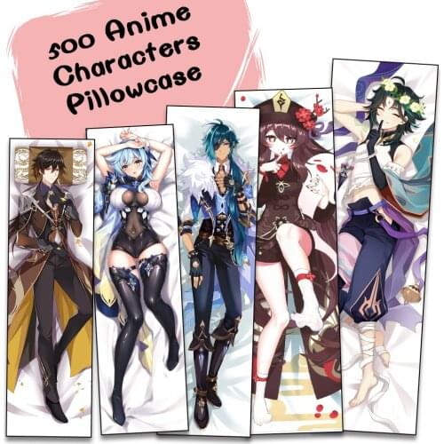 Genshin Impact Dakimakura Cover 2WAY Game Character Kaeya Hutao Eula Zhongli Xiao Pillow Case Hugging Fullbody Pillow Cover