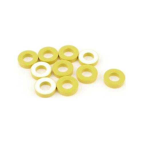 10 Pcs 18mm x 9mm x 5mm Yellow White Iron Core Power Inductor Ferrite Ring