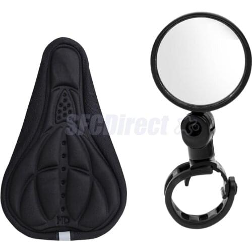 Mountain Road Bike Saddle Bicycle Parts Cycling Seat Mat Cushion Soft Seat Cover Pad and Handlebar Rear View Rearview Mirror