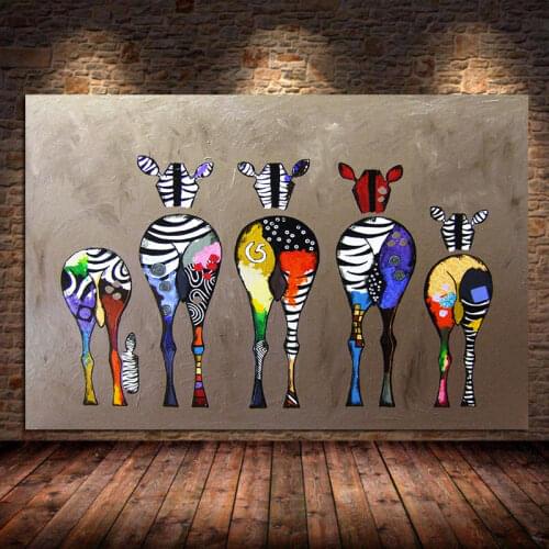 Graffiti Zebra Canvas Paintings On The Wall Colorful Animals Prints African Pictures Wall Art for Bedroom Living Room Cuadros