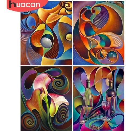 HUACAN 5D DIY Full Square Diamond Painting Flower Abstract Diamond Embroidery Landscape Mosaic Rhinestone Home Decoration