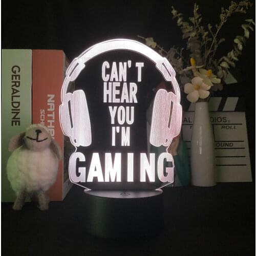 Wired Headset Gamer Customed for Kids Birthday Decoration Battery Operated 3D Night Light Alarm Light Colorful Child Anime