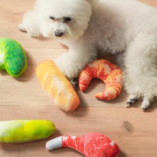 Pet Toy High Simulation Teeth Cleaning Skin Friendly Pet Plush Food Shape Plush Toy for Pet Accessories