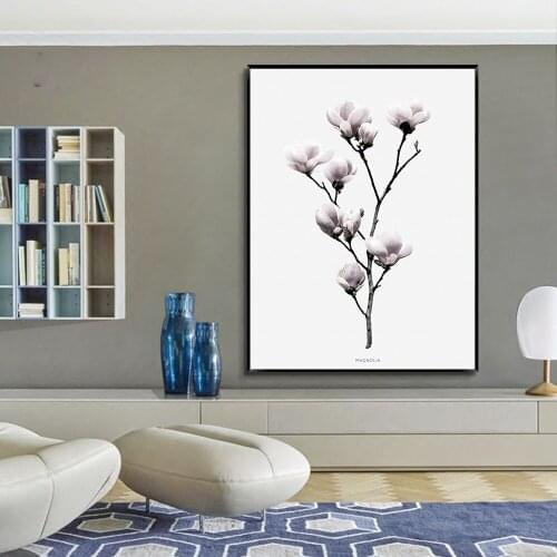 Plant Flower Nordic Minimalism Lotus Magnolia Canvas Painting for Living Room Poster Prints Wall Pictures Home Decor