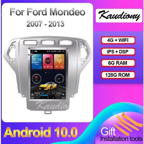 Kaudiony 10.4" Android 10.0 6+128GB For Ford Mondeo Car Multimedia Player Auto Radio Automotivo GPS Navigation 4G DSP 2007-2013