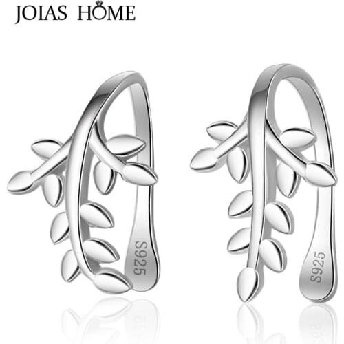 JoiasHome Classic 925 Silver Earring For Women Leaf Shape Earring Lady Fine Jewelry Silver Women Party Wholesale Gift