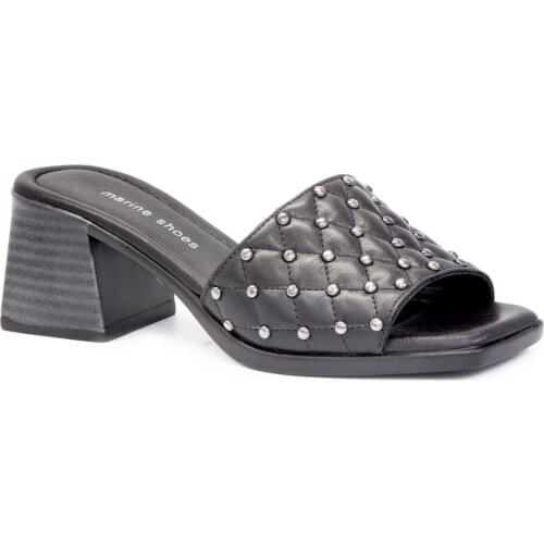 Gedikpasalı Mrn 461 Black 2021 Summer Season Women 'S Slippers Real Cow Leather Orthopedic Comfort Daily Use Elevator Light Breathable