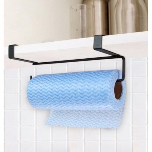 Metal Hook Type Kitchen Roll Paper Towel Holder Storage Rack Sundries Organizer Home Storage Tools Cabinet Cupboard Tissue Shelf
