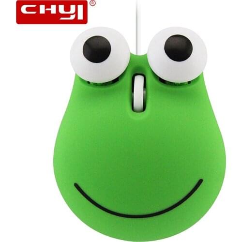 USB Mouse Wired Gaming 1600DPI Optical Mice For Laptop Cute Cartoon Frog Design Ergonomic Computer Mouse For Kid Gift Wire Mice