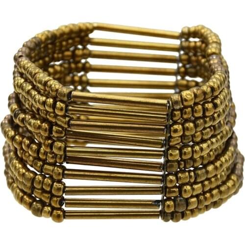 Bohemian Multilayer Resin Beaded&bangle Strand summer beach Bracelet Women Charm Elastic Bracelet Vintage Indian Gypsy Jewelry