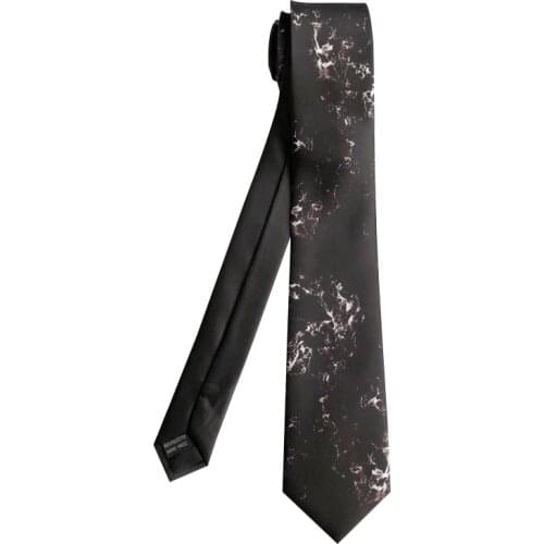 Free shipping New male Original design necktie black and white stone pattern Korean version 7CM literary student groom wedding