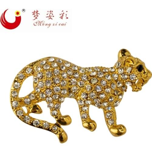 MZC 2019 New Gold Leopard Brooches Woman Pin Borsches Broch Vintage Animal Pins Brooch Bijou Femme Wholesale Wedding Jewelry