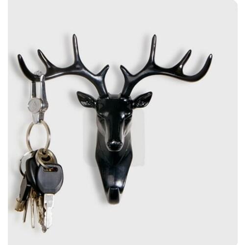 Deer Head wall hook Animal Self Adhesive Clothing Display Racks Hook Coat Hanger Cap Room Decor Show Wall Bag Keys Sticky Holder