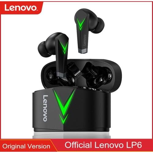 Original Lenovo LP6 Wireless Earbuds TWS Game Earphone Bluetooth 5.0 Low Latency Headset with Mic Stereo Sound Sport Headphone