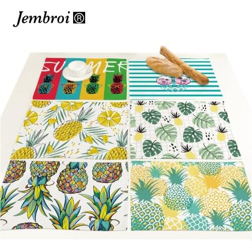 Tropical Plants Summer Pineapple Coffee Tea Coaster Placemats for Dinner Table Mat Pad Home Decoration Accessories Modern