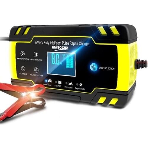 12V 24V 8A Pulse Repair Charger Fully Automatic Motorcycle & Car Repair Battery Charger AGM GEL WET Lead Acid Battery Charger