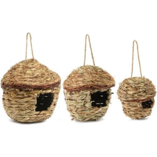 Straw Bird Nest Birdhouse for Parrot Hamster Small Animals Cage Birds Breeding