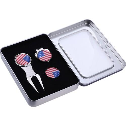 Outdoor Sports Portable Golf Hat Clip Clamp Golf Marker Divot Tool Parts Gift Set Golf Accessories