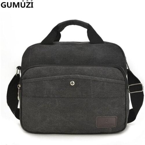 GUMUZI Fashion Vintage Male Canvas Handbags High Quality Messenger Bags Big Capacity Crossbody Women Travel bags Shoulder Bag