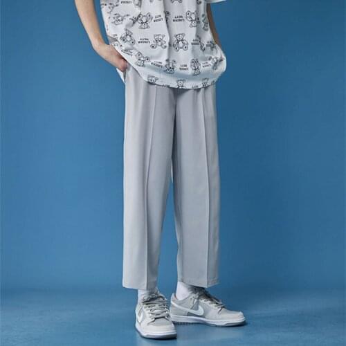 Streetwear Men Trousers Casual Pants Sport Running Ankle length Pants Solid color Black Gray 2021 Fashion Techwear