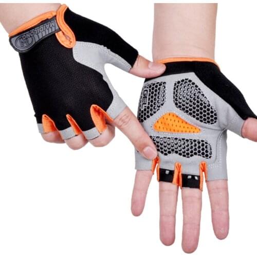 1 Pair Cycling Gloves Anti-slip Anti-sweat Half Finger Gloves Breathable Anti-shock Sports Gloves Men Women Bicycle Glove