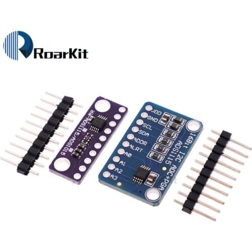 I2C ADS1115 16 Bit ADC 4 channel Module with Programmable Gain Amplifier 2.0V to 5.5V for Arduino RPi