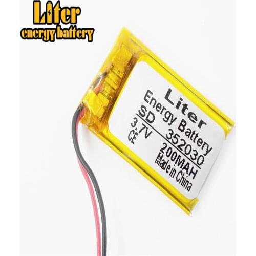 352030 3.7V 200mAh Li-polyester Rechargeable Batteries for MP3 MP4 Toy Cell Phone DVR A-CLASS GPS