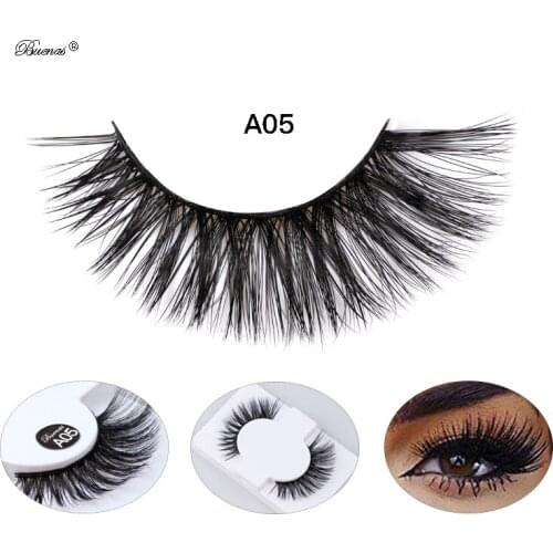 50 pairs Buenas 3d false eyelash 3D full strip lashes natural hand made eyelashes extensions self adhesive eyelash reusable lash