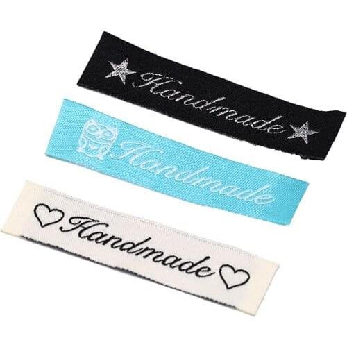 50pcs Handmade Labels Sewing Accessories Cotton Main Labels for T-shirt Baby lothing Clothing Labels New