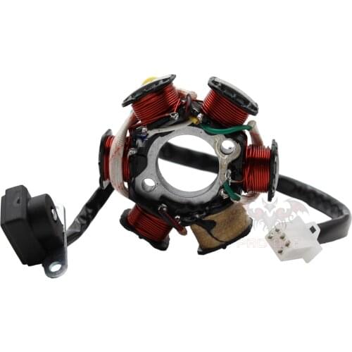 6 Pole Magneto Flywheel Stator For GY6 50cc 125cc 150cc PIT Quad Dirt Bike ATV Buggy Scooter Moped Jonway Lance ZNEN