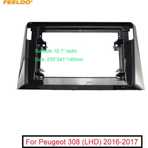 FEELDO Car Stereo 2Din 10.1" Big Screen Fascia Frame Adapter For Peugeot 308 2016 Audio Dash Panel Frame Fitting Kit
