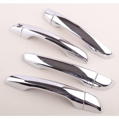Car Front Rear Left Right Exterior Door Handle Cover Trim ABS Chrome with Smart Hole Fit For Hyundai Accent 2018 2019 2020 2021