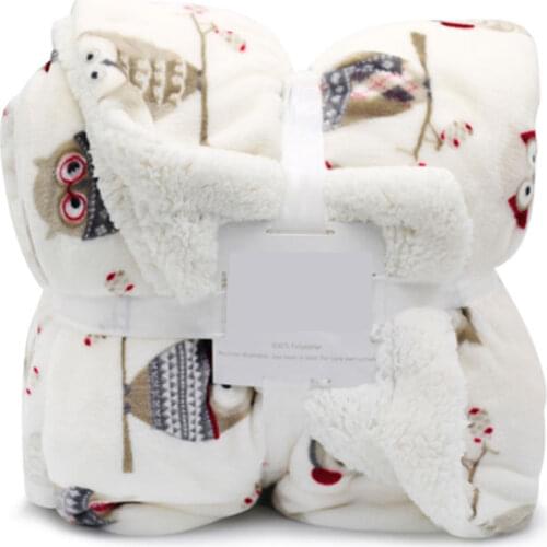 Double-Sided Flannel Baby Blanket for Newborns Cute Cartoon Childrens Blanket Soft and Warm Samll Blankets In Autumn and Winter