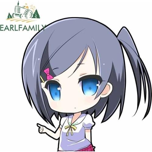 EARLFAMILY 13cm x 12.8cm For Cartoon Bumper Car Stickers Sunscreen Decal Waterproof Car Accessories Vinyl Material Decoration