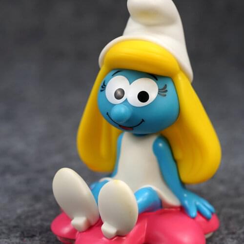 Blue Little Elf Anime Figure Kawaii Smurfing Action Figure Model Kids Assembling Toys Blue Sister Ornaments Boy Girl Gift