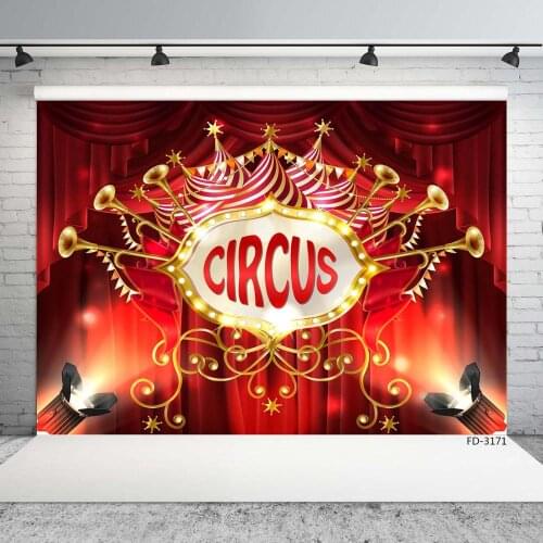 Photography Backdrop Circus Carnival Vinyl Cloth Photoshoot Backgrounds for Baby Children Birthday Party Photobooth Fond Photo