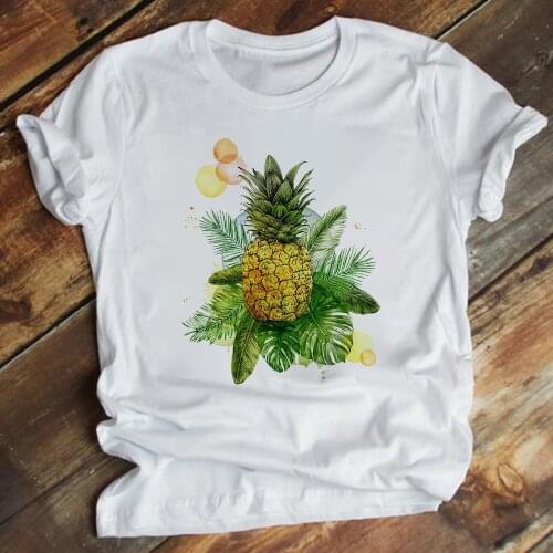 Fruit Graphic T Shirts Women New Pineapple Prient Tshirt High Quality Family Spain Dropship Short Sleeve Exquisite Tee Shirt