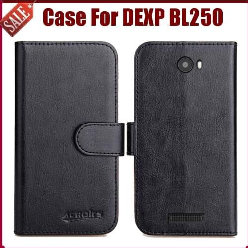 Hot Sale! DEXP BL250 Case New Arrival 6 Colors High Quality Flip Leather Protective Cover For DEXP BL250 Case Phone Bag