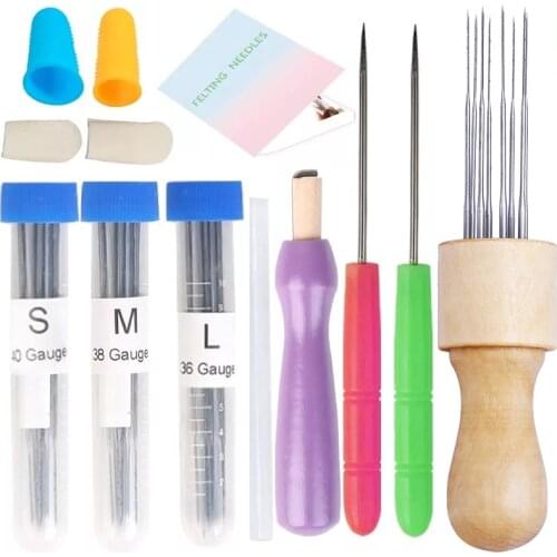Imzay 3 Sizes Felting Needles, 43 Pieces Felting Tools, Needle Felting Tools with Wood , Awl, Instruction