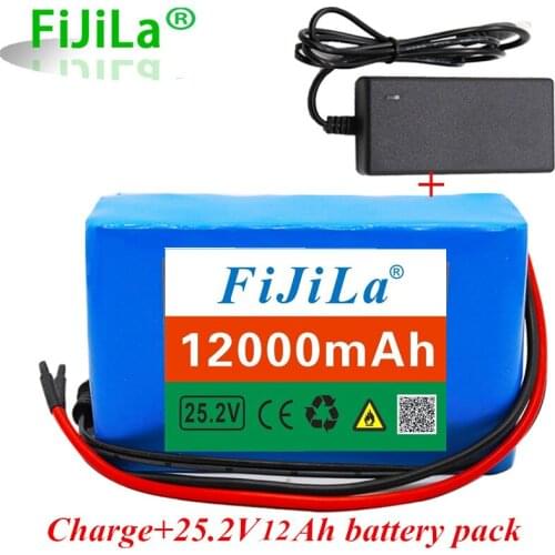 6s2p 24V 12.0Ah 18650 lithium-ion battery pack 25.2v 12000mAh electric bicycle moped lithium-ion battery pack with BMS + charger