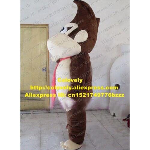 Lovely Brown Orangutan Donkey Kong Mascot Costume Mascotte Gorilla Orangoutang Adult With Big White Mouth No.826 Free Shipping