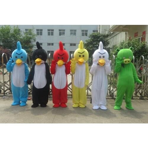 Anger Ongoing Bird Mascot Costume Big Bird Green Pig Carnival Costumes Fancy Dress Adult Size Free Shipping Costume Mascot
