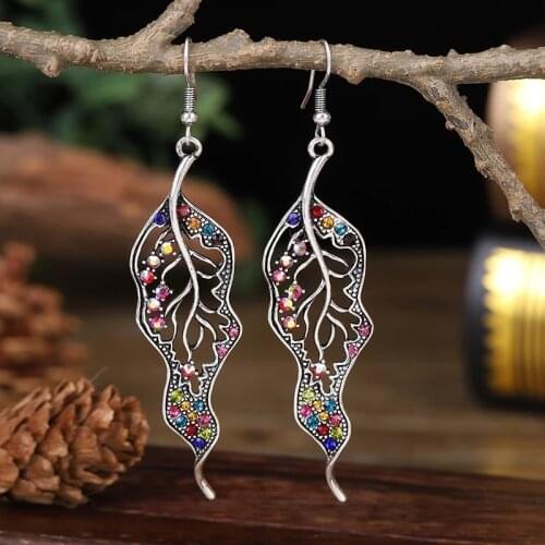 Creative National Fan Shaped Diamond Earrings for Women Bohemian Pearl Earrings Earrings for Women