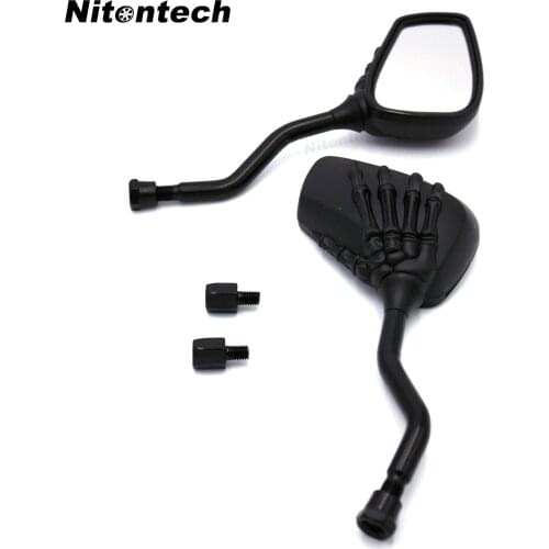 Motorcycle Side Mirrors Universal Motorcycle Rearview Mirrors Plastic Skull Skeleton Hand Set Of 2
