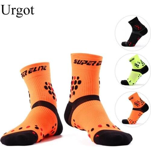 Urgot 3 Pairs Men Compression Socks High Elasticity Mens Socks Profession Antiskid Wear Resistant Absorb Sweat Long Tube Meias